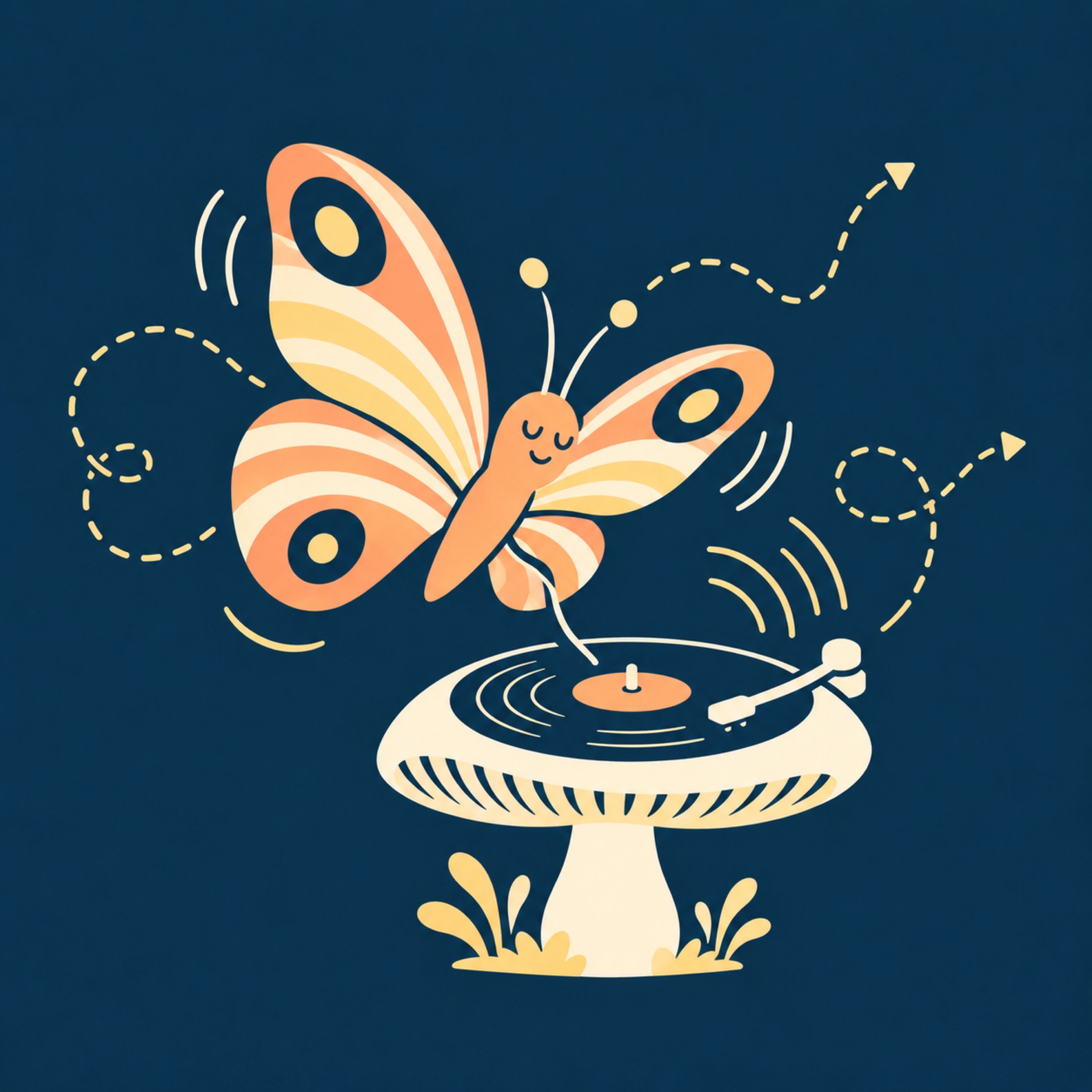 Episode illustration for A Butterfly's False Address and a Mushroom's Soundtrack