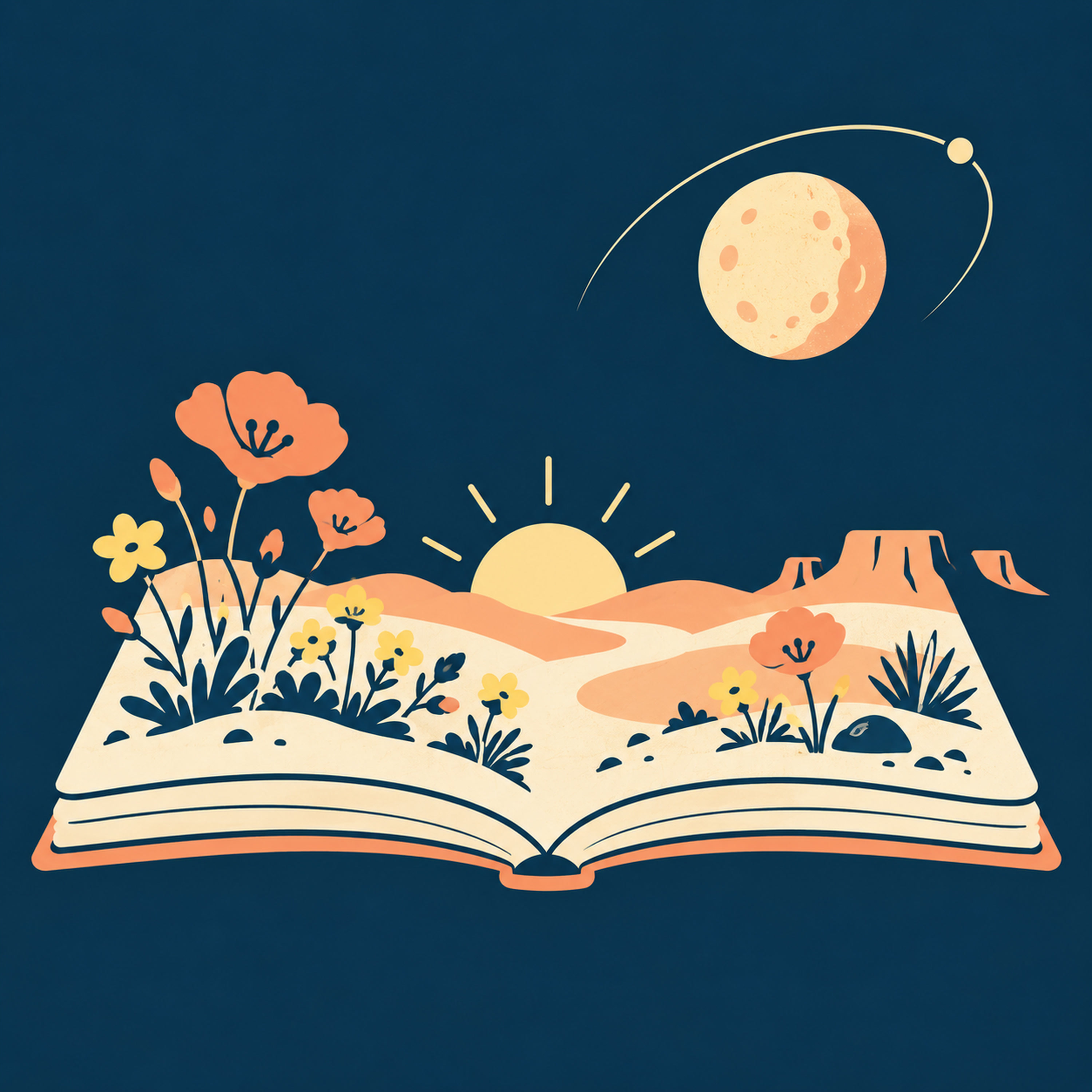 Episode illustration for Clean Voice Repair — Desert Flowers, Glowing Wings, and Lunar Field Notes